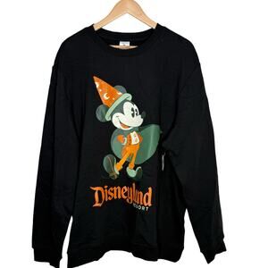 Disneyland Mickey Mouse Wizard Sweatshirt XL Black Graphic Spellcore Cozy NWT